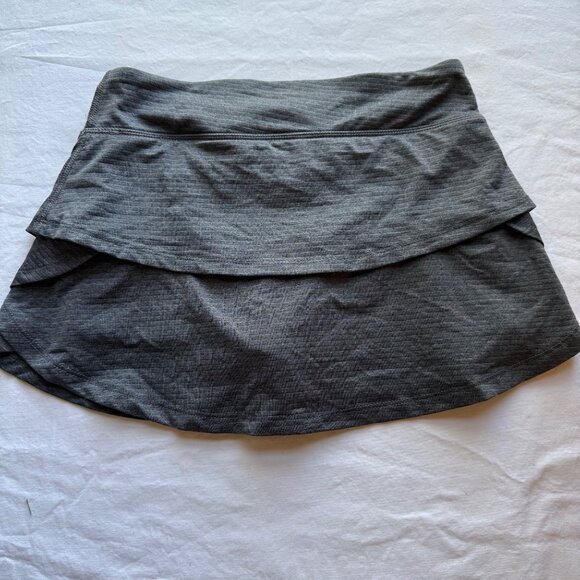 Gray Members Mark Active Girl 7/8 Tiered Athletic Skort With Built-In Shorts - Picture 6 of 6